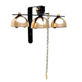 Bevin Bells Garden Bell/Shopkeepers Bell/Dinner Bell, | Made of Brass Steel | Three clappers Inside Each of Three gongs | Wall Mounted Doorbell | Indoor Outdoor Use | Made in USA (40106)
