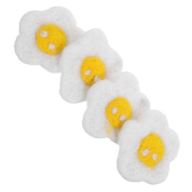 Hohopeti 4pcs Adorable Poached Egg Hairpin DIY Felt Craft Clips for Hair Accessories Lightweight Durable Hair Ornaments for Women for Craft Lovers