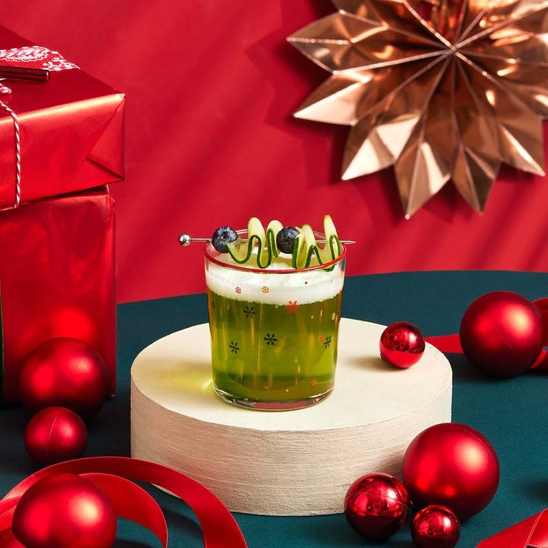 KARACA New Year Drinking Glasses, 380ml Clear Water Glasses, Stylish