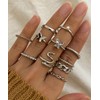 iF YOU 30 Pcs Vintage Knuckle Rings Set, Boho Butterfly