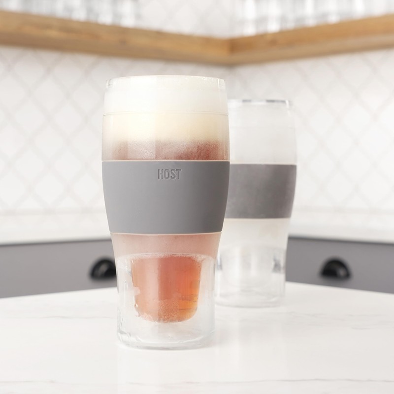 Host Freeze Beer Glasses, Freezable Beer Gifts for Men, Double