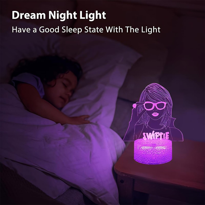 Deluisho 3D Night Light, Songstress 3D Lamp Illusion LED, 3D