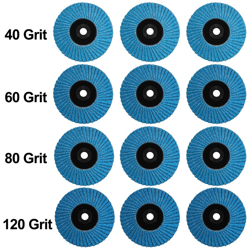 12 Pack Angle Grinder Discs Set, 50mm Flap Discs 40/60/80/120