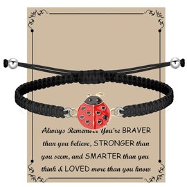BNQL Ladybug Bracelets Gifts for Women Girls Ladybug Charm Bracelet Ladybug Jewelry Inspiration Ladybug Gifts Ladybug Lover Gifts (ladybug bracelet red)