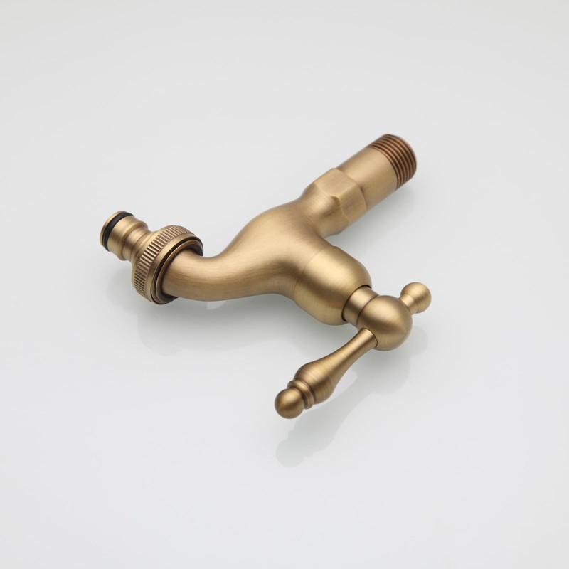Antique Brass Garden Hose Faucet Wall Mounted Basin Sink Water