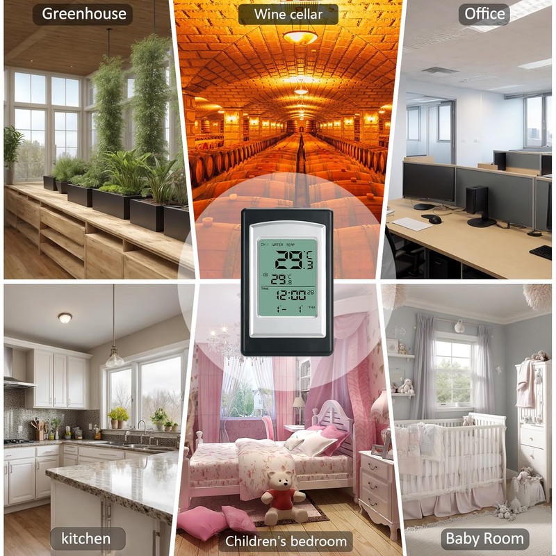 Wscodyr Pool Multi-Function Floating Wireless Digital Hygrometer Thermometer, Indoor and