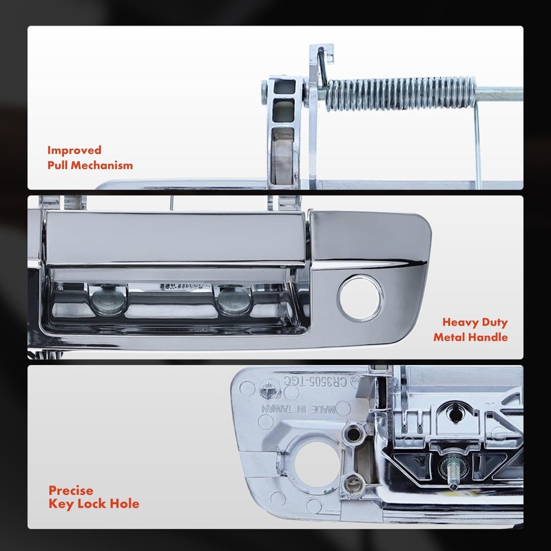 A-Premium Upgraded Metal Tailgate Handle Liftgate Latch Handle with Keyhole