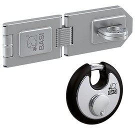 BASI Safety Hasp with Weatherproof Stainless Steel Round Shackle Lock Joint Latch for Opening Doors Galvanised Weatherproof Silver