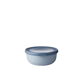 Mepal Cirqula Round Nordic Blue Multi Bowl, 750 ml Capacity, with Removable Lid, Shatterproof Material, Leak-proof, Freezer-Safe, Dishwasher-Safe