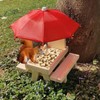 Zjyufy Outdoor Squirrel Feeder, Garden Squirrel Feeder Picnic Table, Wooden