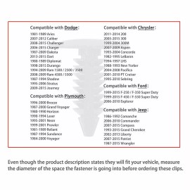 100X 8mm Bumper Clips Auto Car Hole Plastic Rivets Fastener Fender Push Pin NEW