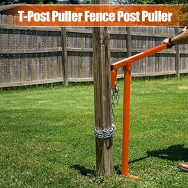 MAHOOMMAKH T-Post Puller, Fence Post Puller - Post Puller of Remove T-Posts, Wooden Fence Posts, Cement Plugs, or Small Tree Stumps