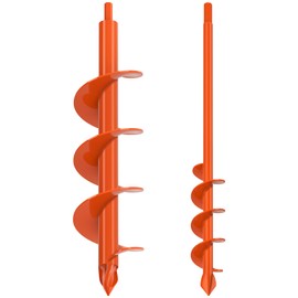 2Pcs Garden Auger Drill bit for Planting Bulb 1.6 X 16 & 3.5 X 16 inch Heavy Duty Steel Drill Augers for Digging Holes Beach Umbrella Drill Bit Tool for 3/8" Hex Drive Drill