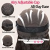 Fusenp Dark Brown Layered Wavy Synthetic Wig with Curtain Bangs