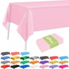 PLULON 4 Pcs Pink Tablecloths Plastic Disposable Table Cover for