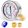Water Test Pressure Gauge,2.5" Dial,0-200PSI/0-1.4MPA,with 1/4x 1/2 NPT and 1/4x