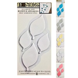 Better Home 12 Leafs Shape Bathtub/Shower Appliques Safety Non Slip Treads, Latest Decoration Colors (White)