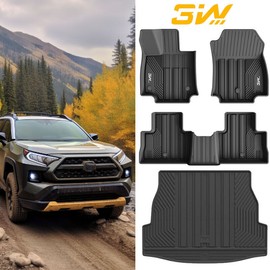 3W Floor Mats for Toyota RAV4 2019-2024 Custom Fit All Weather Car Floor Liner
