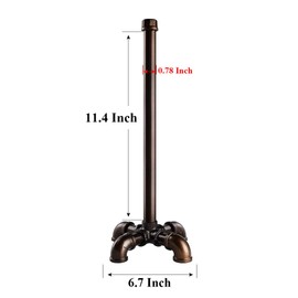 TLBTEK Floor Toilet Paper Holder Stand, Black Iron Farmhouse Paper Towel Rack,Rustic Industrial Vintage DIY Style Pipe Roll Tissue Holder Heavy Duty for Bathroom, Bedroom, Kitchen (Brown)