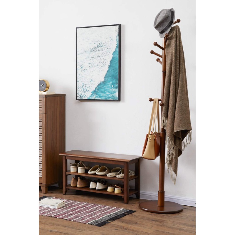 XKZG Storage Bench Wooden Shoe Rack Bench Rustic Solid Wood