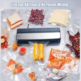 200 Pcs Vacuum Sealer Bags for Food Saver Freezer Bags 100 Quart 8"x12",100 Gallon11"x16" Pre Cut Food Storage Commercial Grade Vacuum Seal Sous Vide Cooking Bags Airtight Heavy Duty BPA Free