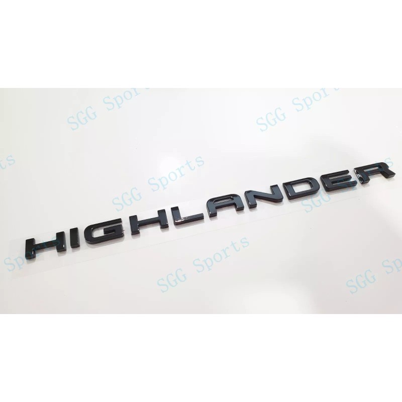Toyota OEM 3PC Gloss Black HIGHLANDER Platinum AWD Letter Emblem