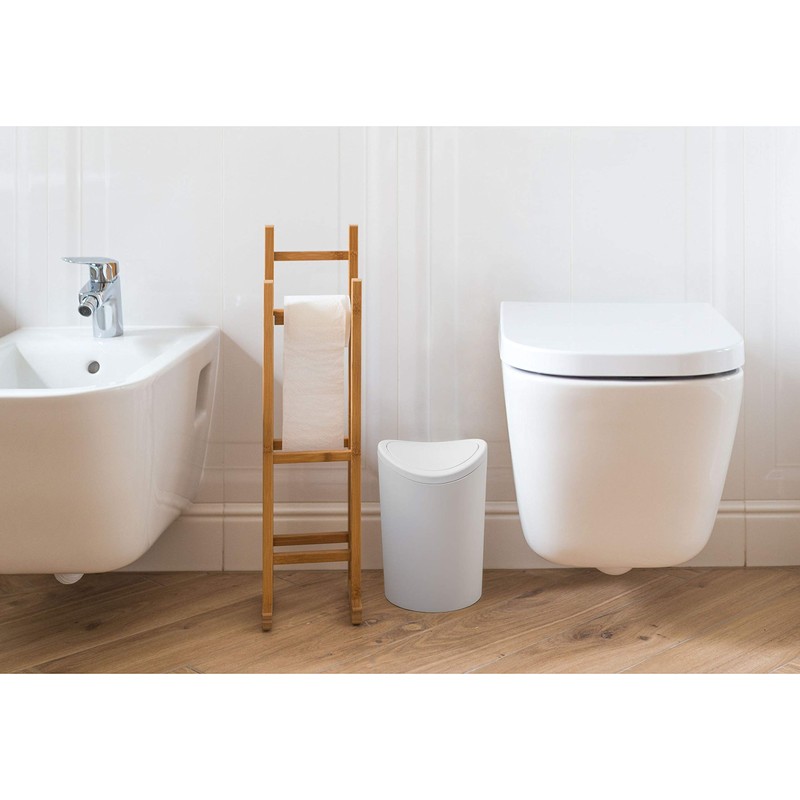 TATAY Bathroom Bin with Tipping Lid, 6L Capacity, Made of