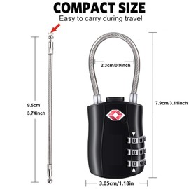 TSA Approved Luggage Combination Locks,T Tersely Combination Travel Padlock Luggage Lock Suitcase Lock with Alloy Body Travel Lock Password Lock for Travel Bag, Suit Case, Lockers, Gym, Bike Locks