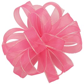 Offray Chic Ribbon, 0.625, Hot Pink with Opal Edge