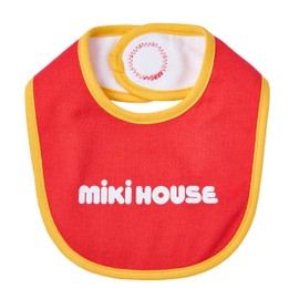 MIKI HOUSE 10-7926-683 WEB Exclusive Bib, Waterproof, Logo, Plain, Boys, Girls, Baby, Kids, Baby Clothing, Children's Clothing, Baby Shower, Gift, coral pink