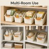 3pcs Curved Plastic Storage Bins for Home Organization - Open-Front