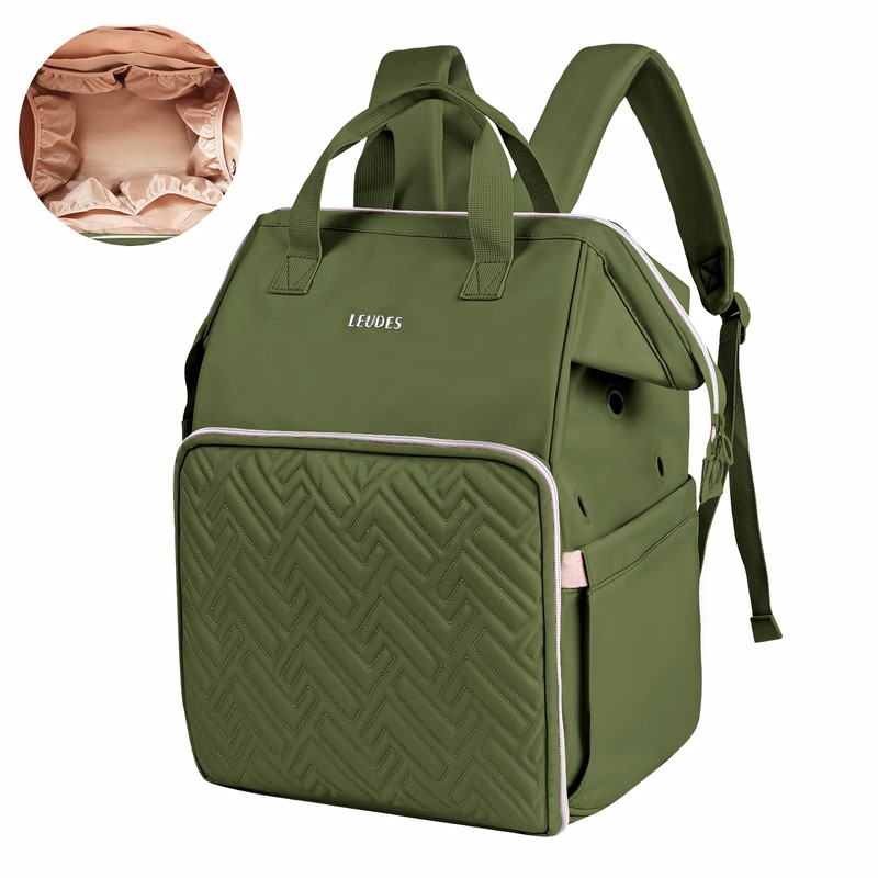 Leudes Knitting Bag Backpack, Yarn Storage Organizer Large Crochet Bag