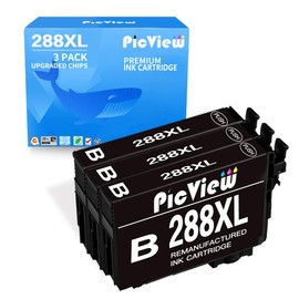 Run Star Remanufactured 288 Black Ink Cartridge Replacement for Epson 288XL T288 T288XL Work for Expression Home XP-440 XP-330 XP-340 XP-430 XP-446 XP-434 Inkjet Printer, 3 Packs BK