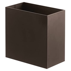 mDesign Small Steel Rectangular 2.4 Gallon/9.1 Liter Trash Can, Waste Basket for Bathroom, Bedroom, Home Office - Holds Garbage, Recycling, Household Items - Linn Collection - Chrome