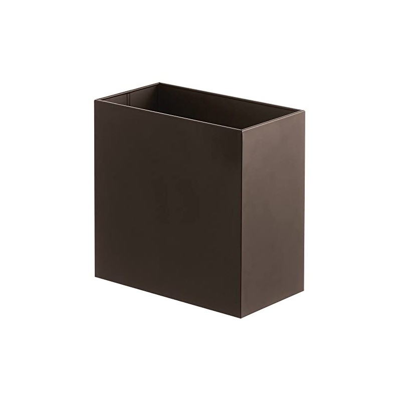 mDesign Small Steel Rectangular 2.4 Gallon/9.1 Liter Trash Can, Waste