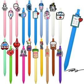 20 Pcs Cute Nurse Pens Funny Nurse Accessories for Work Gel Pen Black Ink Set for Cna Rn Medical Assistant Nursing Student Essentials Nurse Week Gifts