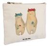 Mr. & Mrs. Panda Make-Up Bag Bears with Flower Wreath,