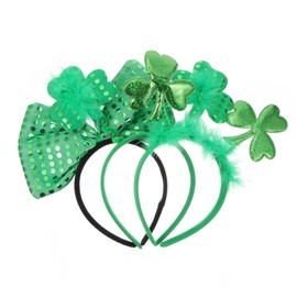 TOVINANNA 3pcs Patrick's Day Sequin Bowknot Hairband Headband for Women Party Hair Accessory Irish Festival Headpiece