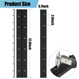 EPHECH 4PCS 12Inch Black Continuous &Piano Hinge, Heavy Duty Stainless Steel 304 Continuous Hinges Piano Boat Hinges, 0.04" Thickness Folding Cabinet Door Butt Hinge