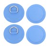 4PCS D Ring Patch PVC Round Shape Strong Stainless Steel