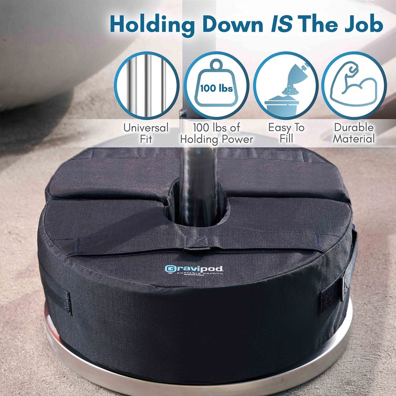 Gravipod DUO Round 2-Piece Design Detachable Umbrella Base Weight, Up