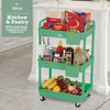 Inspired Living 3-Tier Plastic Rolling Utility Cart with Handle, Lockable
