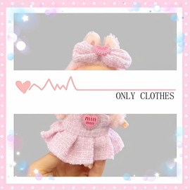Clothes for 15cm/17cm LB Doll Accessories Suit, Premium Fashion Dresses+Bow Hair Accessory (01.Pink (Hair Bow+Dress))
