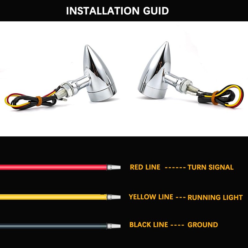 DREAMIZER LED Turn Signals Front Rear 15 LED Motorcycle Lights