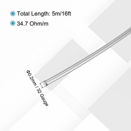 sourcing map 2pcs 32 Gauge Nichrome 80 Cr20Ni80 Heating Resistance Wire 16ft High Temperature for Electronic Components Repairing,Black