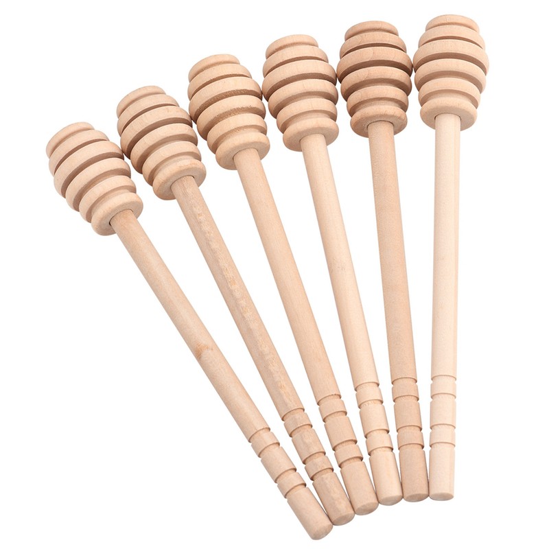 50Pcs/set Household Wooden Jam Honey Dipper Jar Dispensing Collecting Stirring