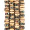 TheBeadChest Light Rustic Inlaid Yak Bone Mala Beads (6mm)