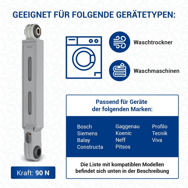 VIOKS 2 x Shock Absorbers Washing Machine Replacement for Bosch