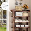HOMEFORT 7-Tier Wood Shoe Rack, Double Rows Shoe Shelf, Shoe