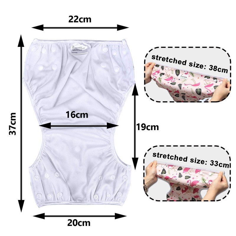 Luxja Reusable Swim Nappy (Pack of 2) Adjustable Nappy for